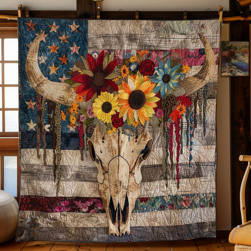 American Bull Skull WN3010083CL Quilt