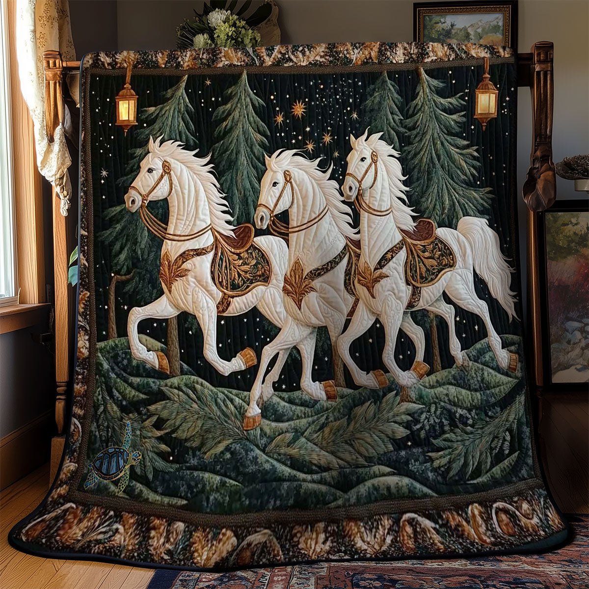 Golden Saddle Horse WN0512007CL Quilt