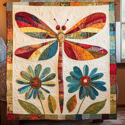 Vibrant Dragonfly In Flower WY2702126CL Quilt