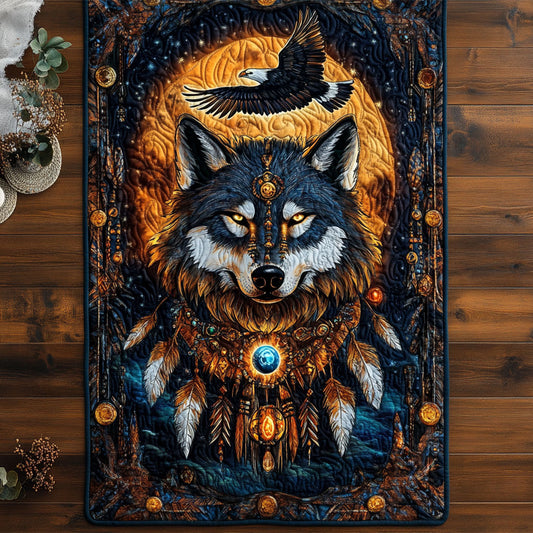 Native Wolf And Eagle WY2802008CL Quilted Table Runner