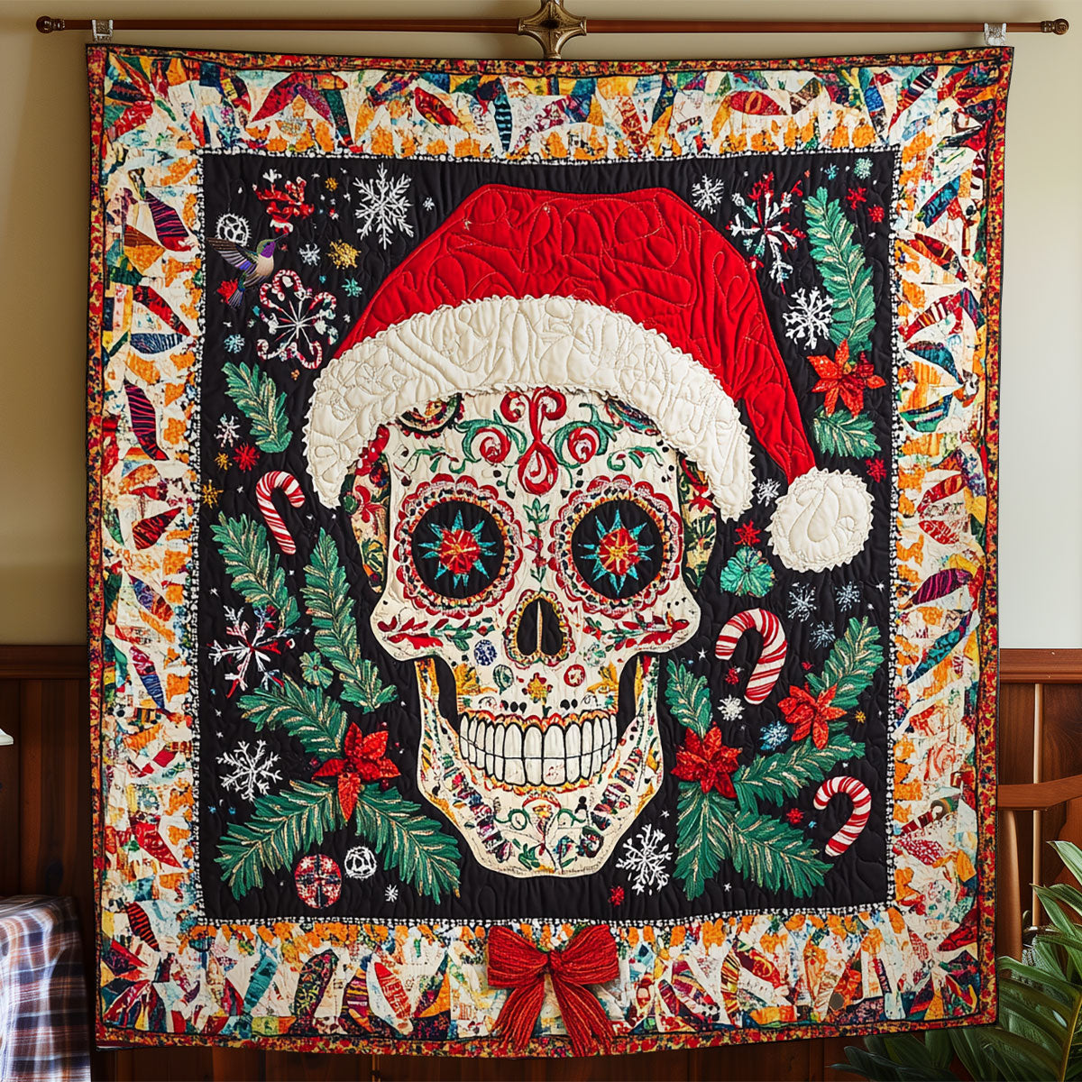 Candy Cane Skull WY3110016CL Quilt