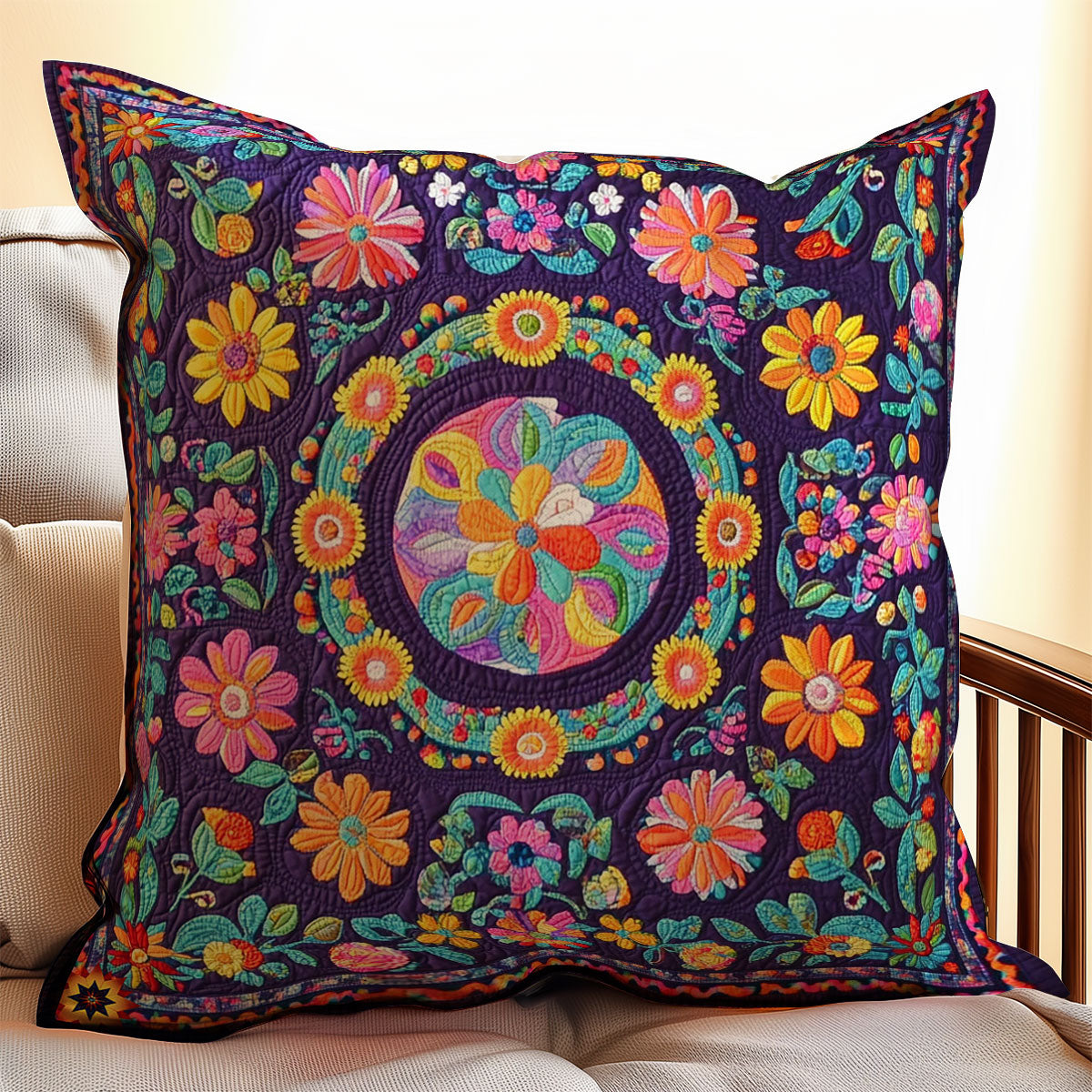 Colorful Flower WY2911063CL Quilt Pillow Case