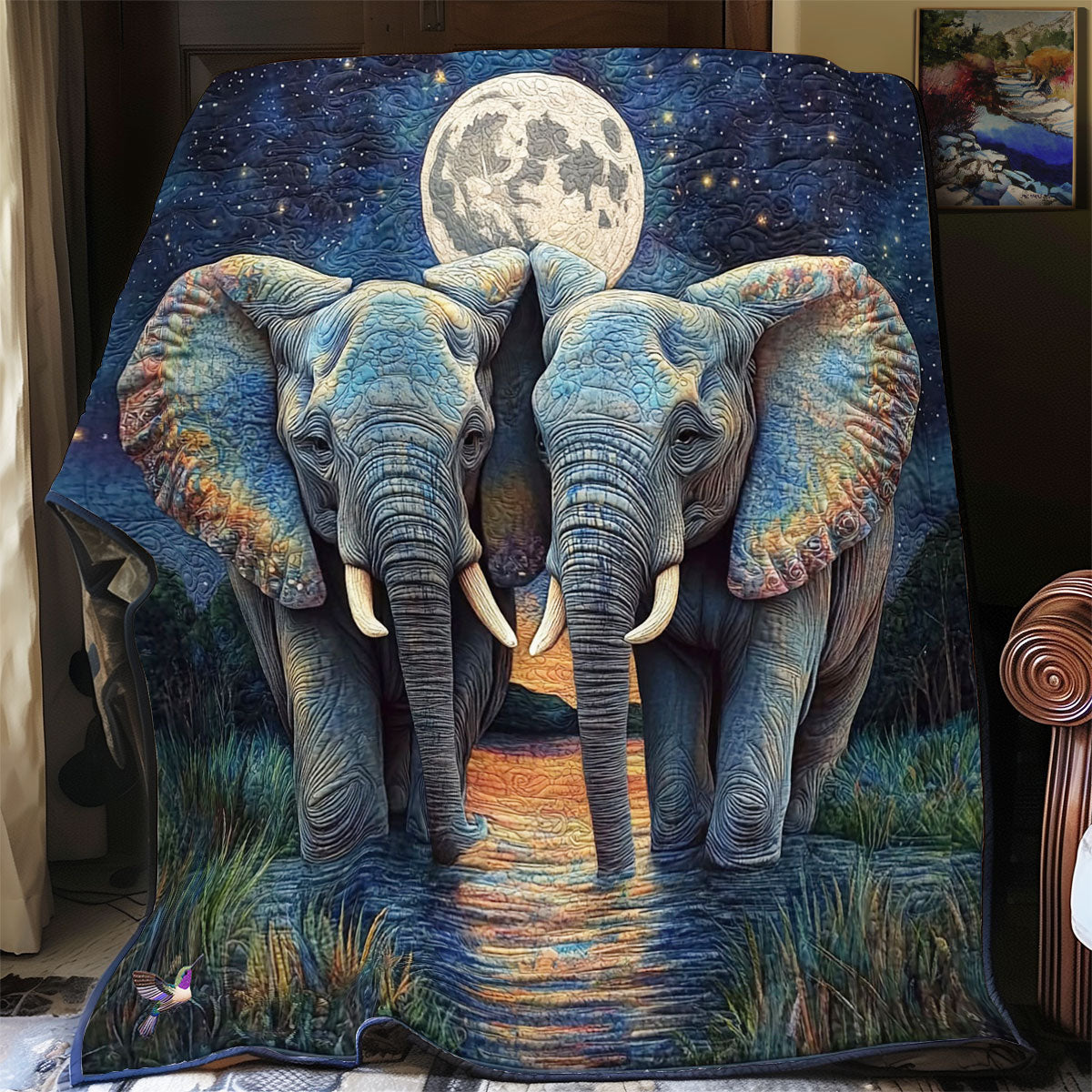 Couple Elephant WY2311037CL Quilt