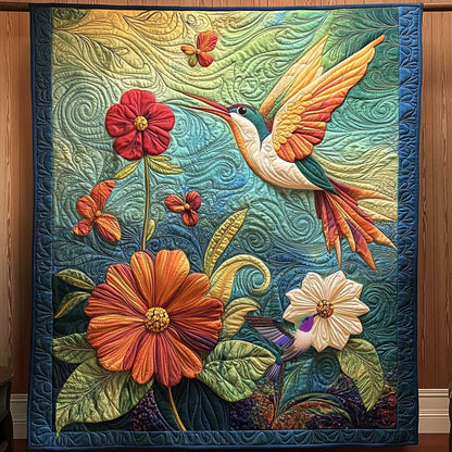 Hummingbird Among Flowers WN0910118CL Quilt
