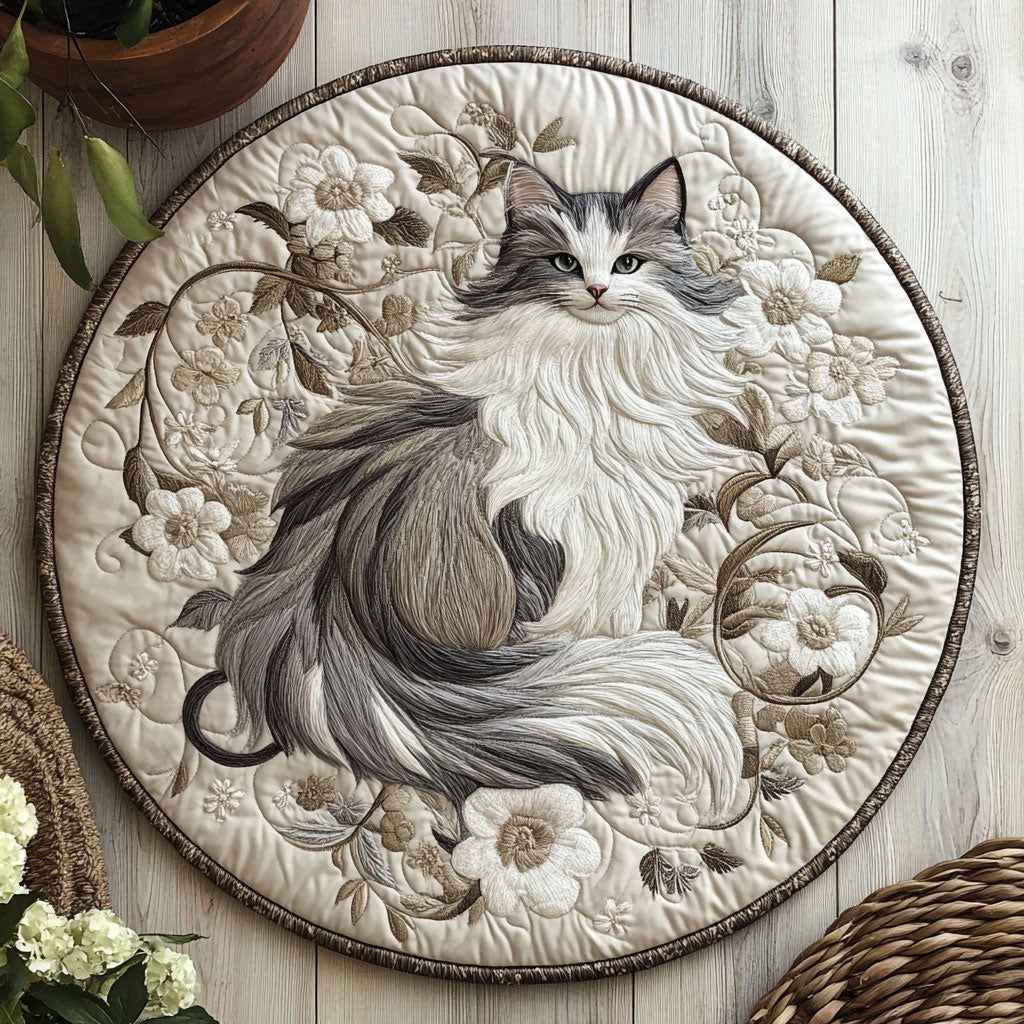 Blooming Cat CW2305410CL Quilted Round Mat