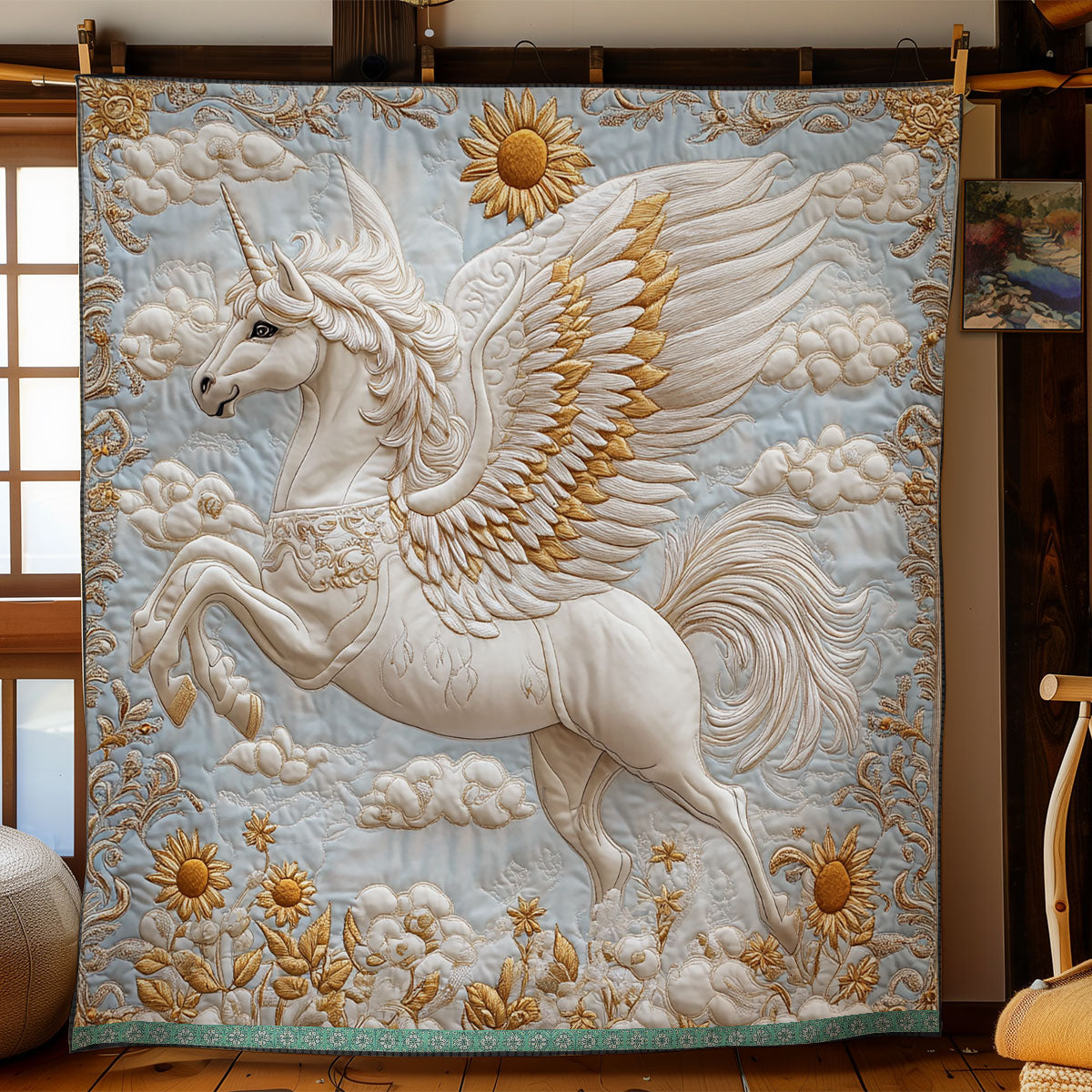 Pretty White Pegasus WX0512030CL Quilt
