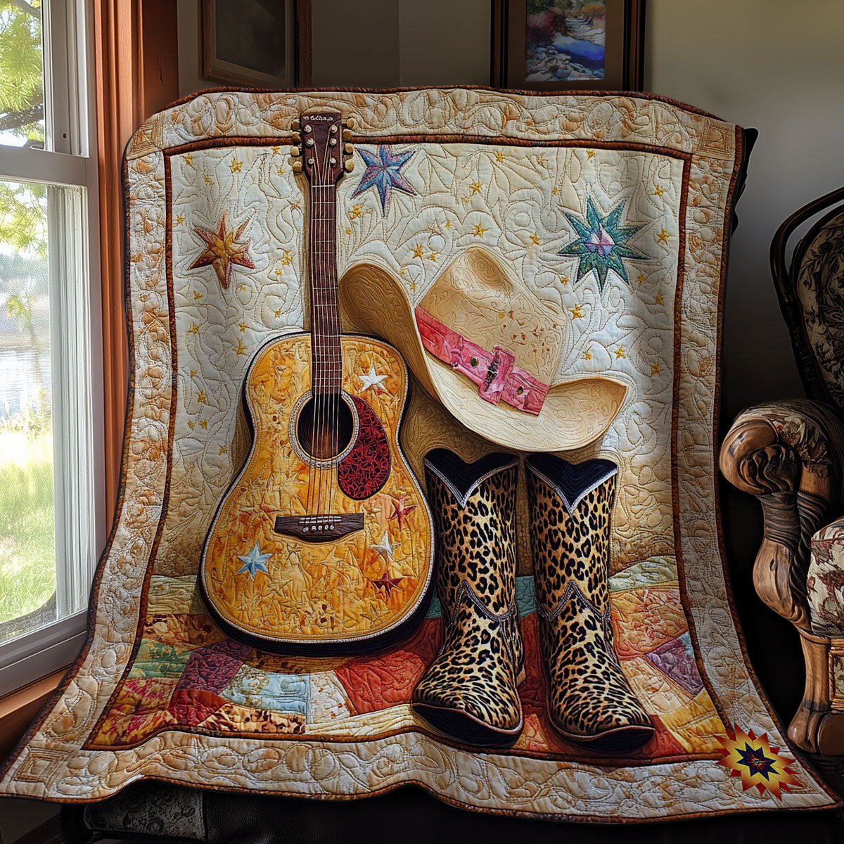 Cowboy Guitar WY0912023CL Quilt