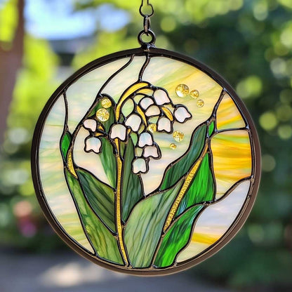 Lily Of The Valley WJ0410043CL Stained Glass Suncatcher