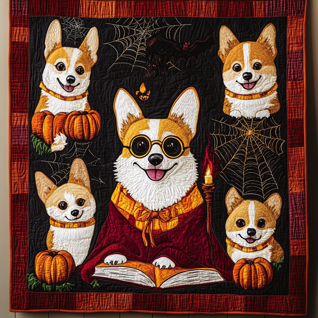 Corgi’s Enchanted Pages WN2409016CL Quilt