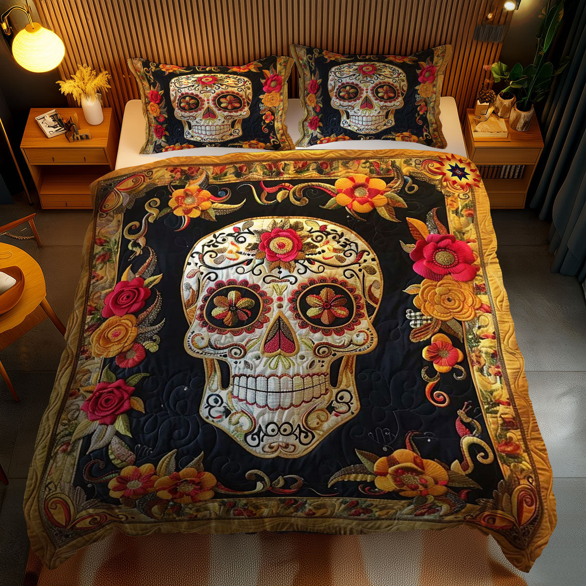 Floral Skull Splendor WN2110091CL Duvet Cover Set