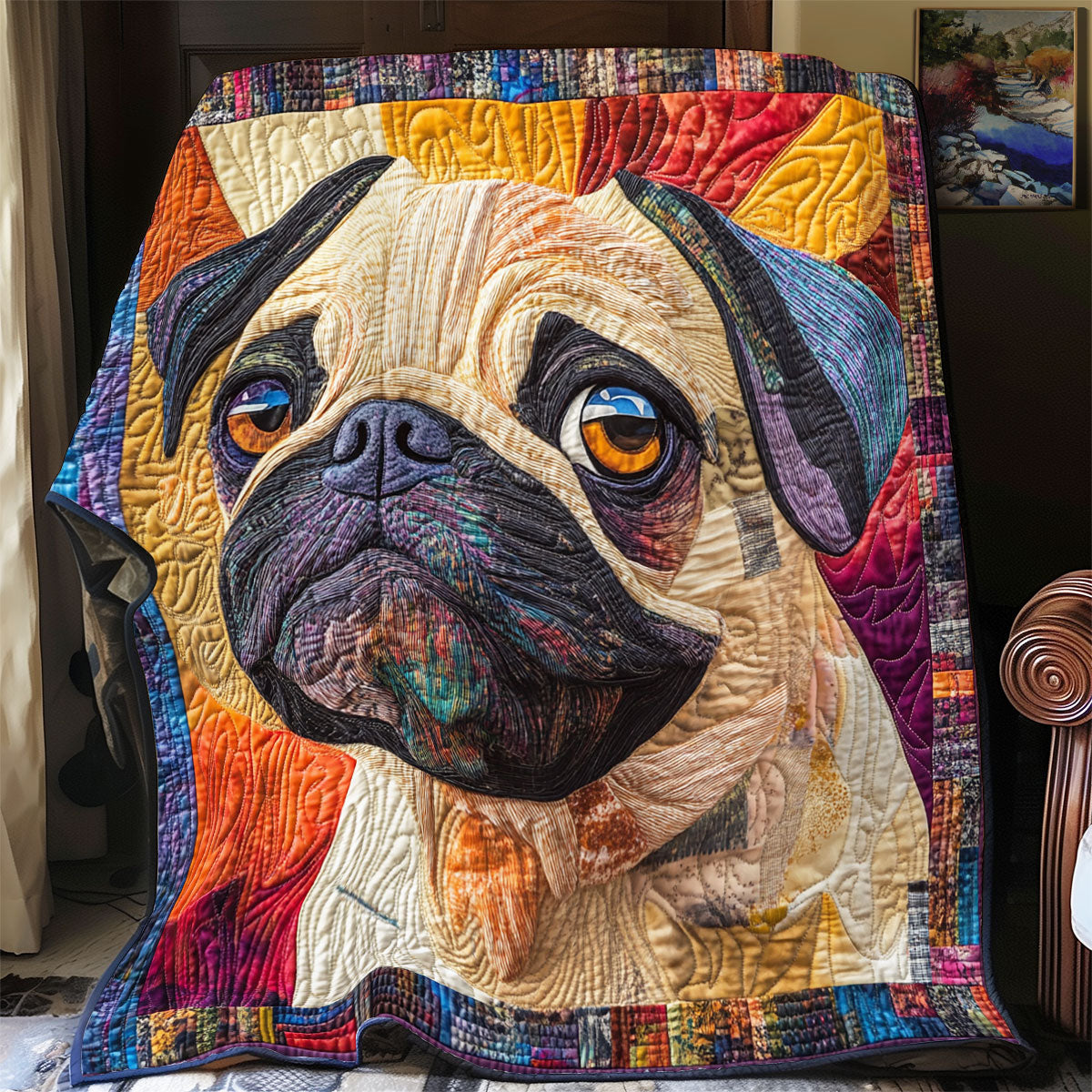 Adorable Pug WX0303058CL Quilt