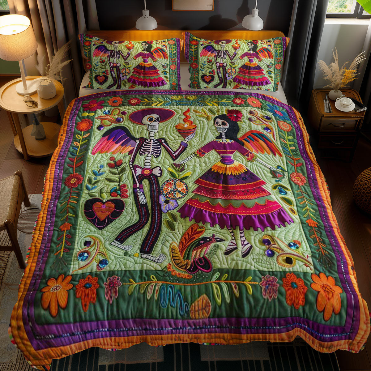 Colorful Skeleton Joy WN2110081CL Duvet Cover Set