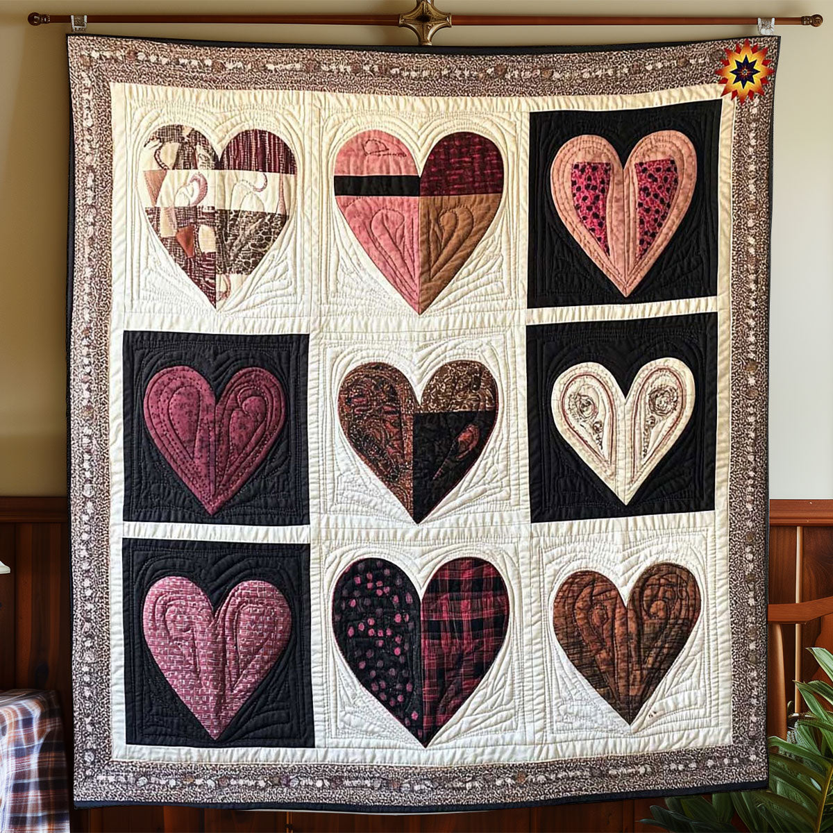 Chocolate Heart WP1012031CL Quilt