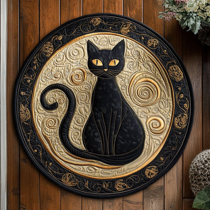 Black Cat Whisper CP1806005CL Quilted Round Mat