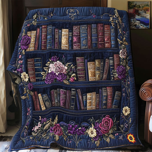 Navy Bookshelf WY2012056CL  Quilt