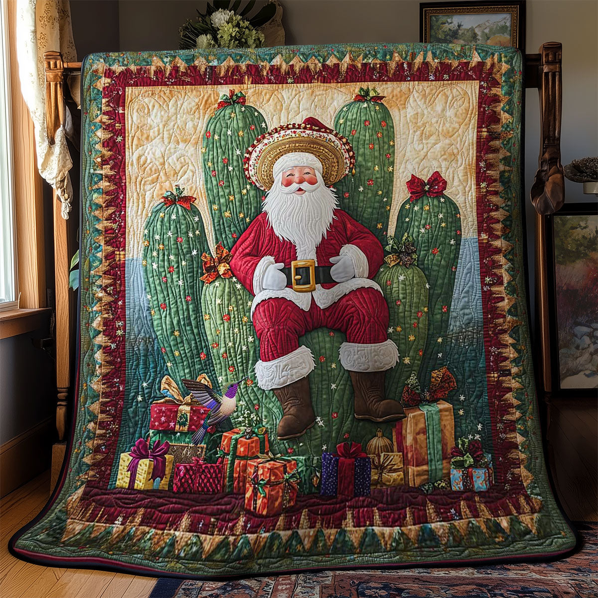 Cactus Christmas Santa WN1112001CL Quilt