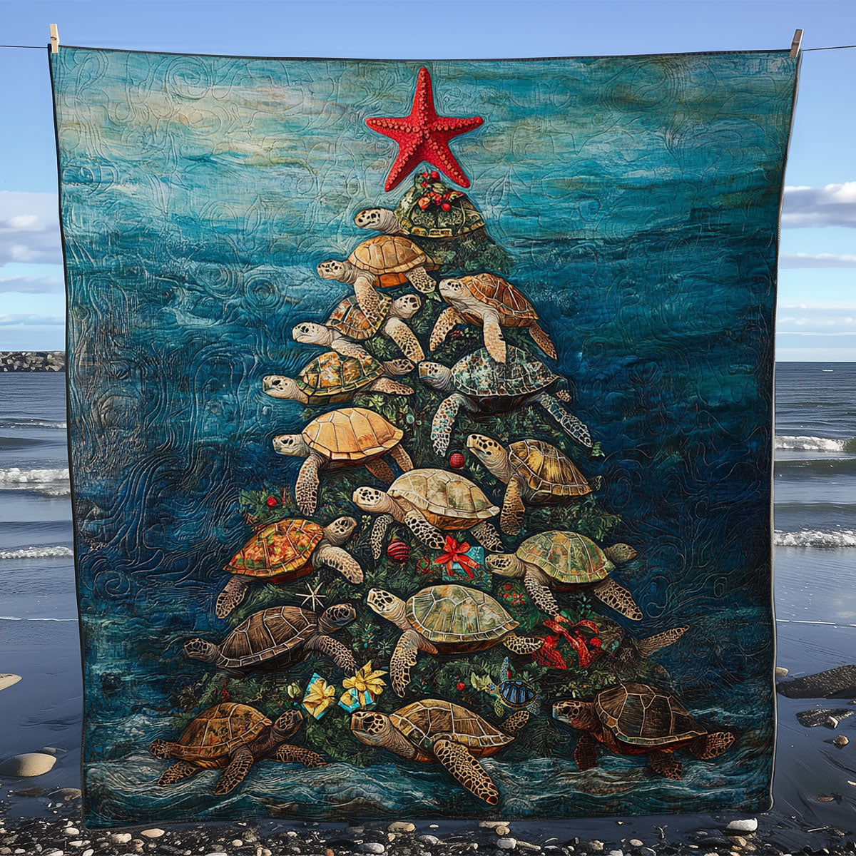 Christmas Tree Turtle WY0111007CL Quilt