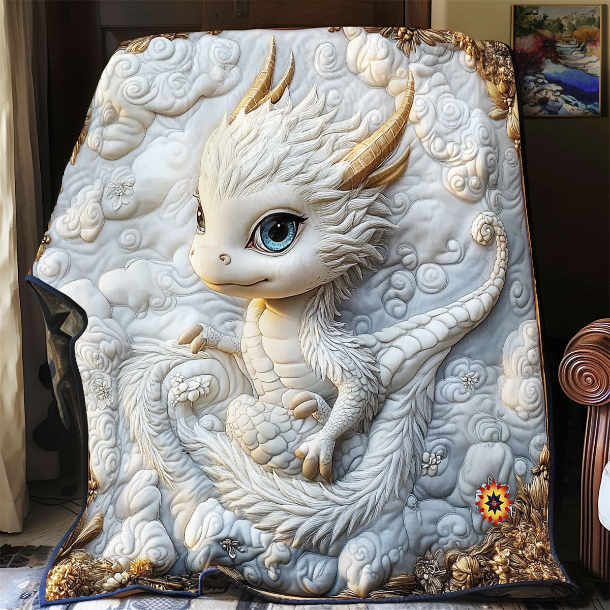 Royal White Dragon WY1411017CL Quilt