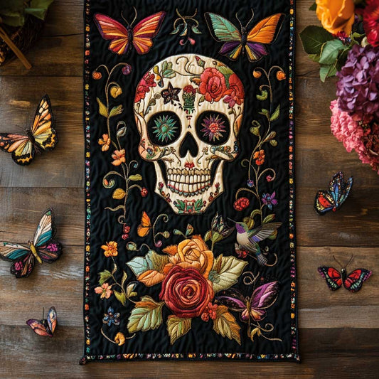 Day Of The Dead Flowers WN2910065CL Quilted Table Runner