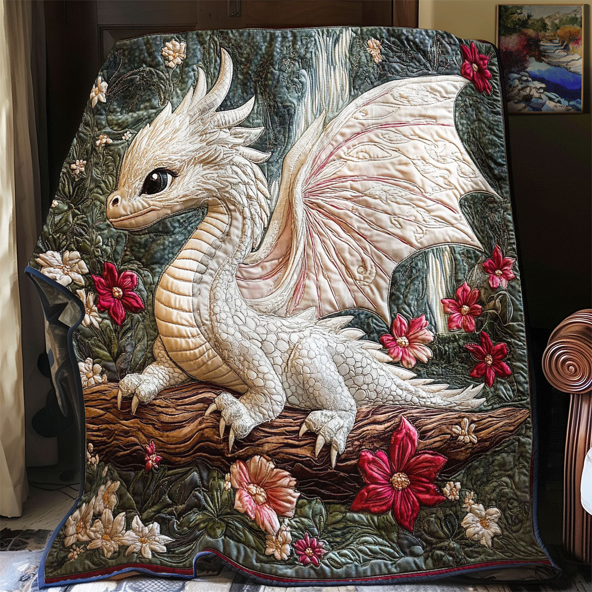 Baby Dragon In Branch WY1001101CL Quilt