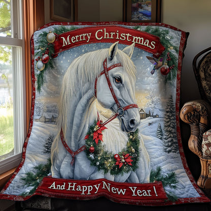 Christmas White Horse WY1211036CL Quilt