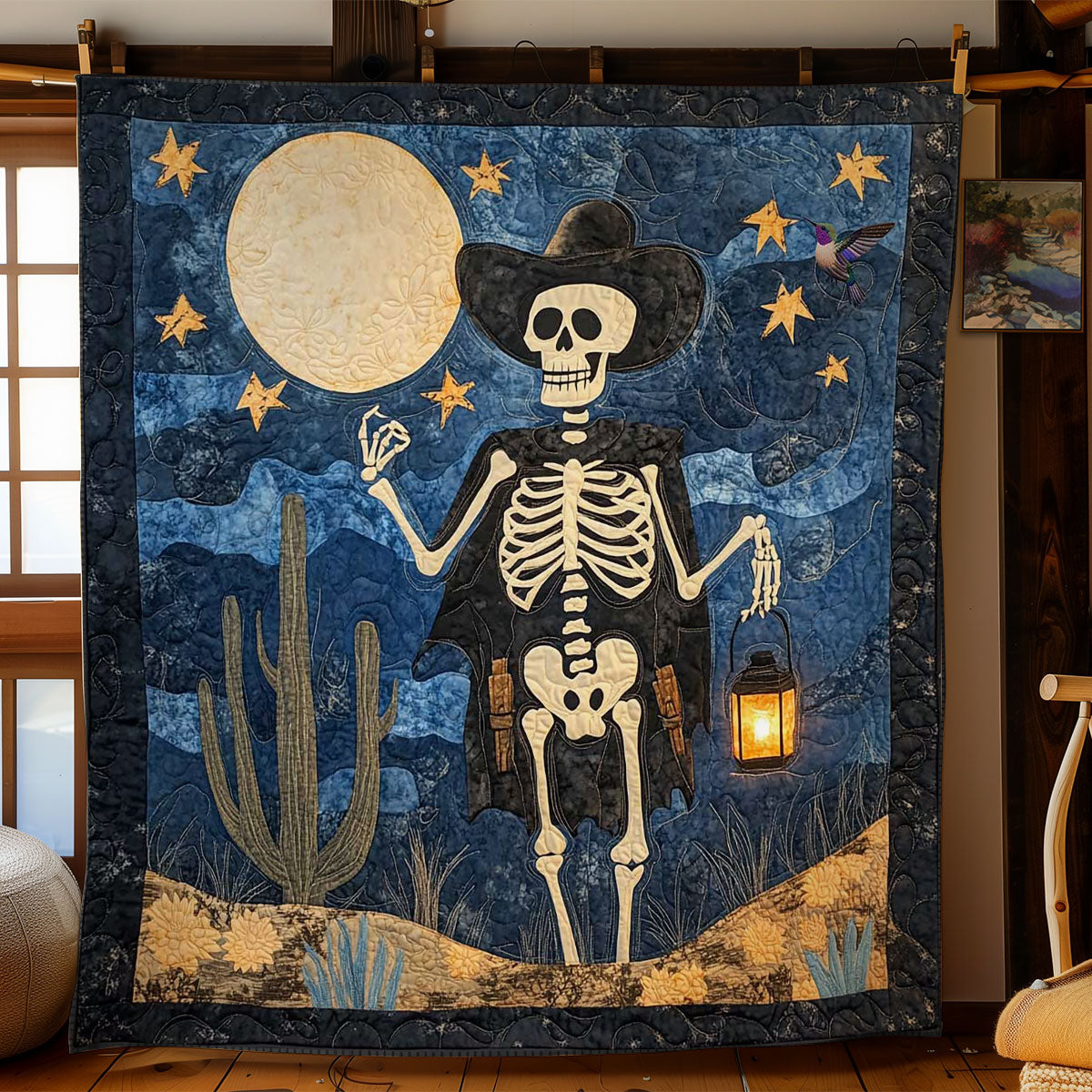 Moonlit Skeleton Cowboy WN0411035CL Quilt