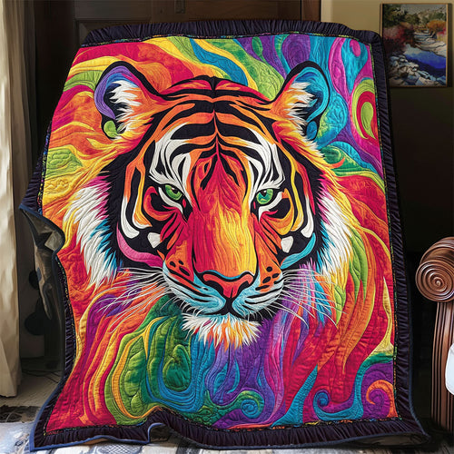 Colorful Abstract Tiger WY1401029CL Quilt