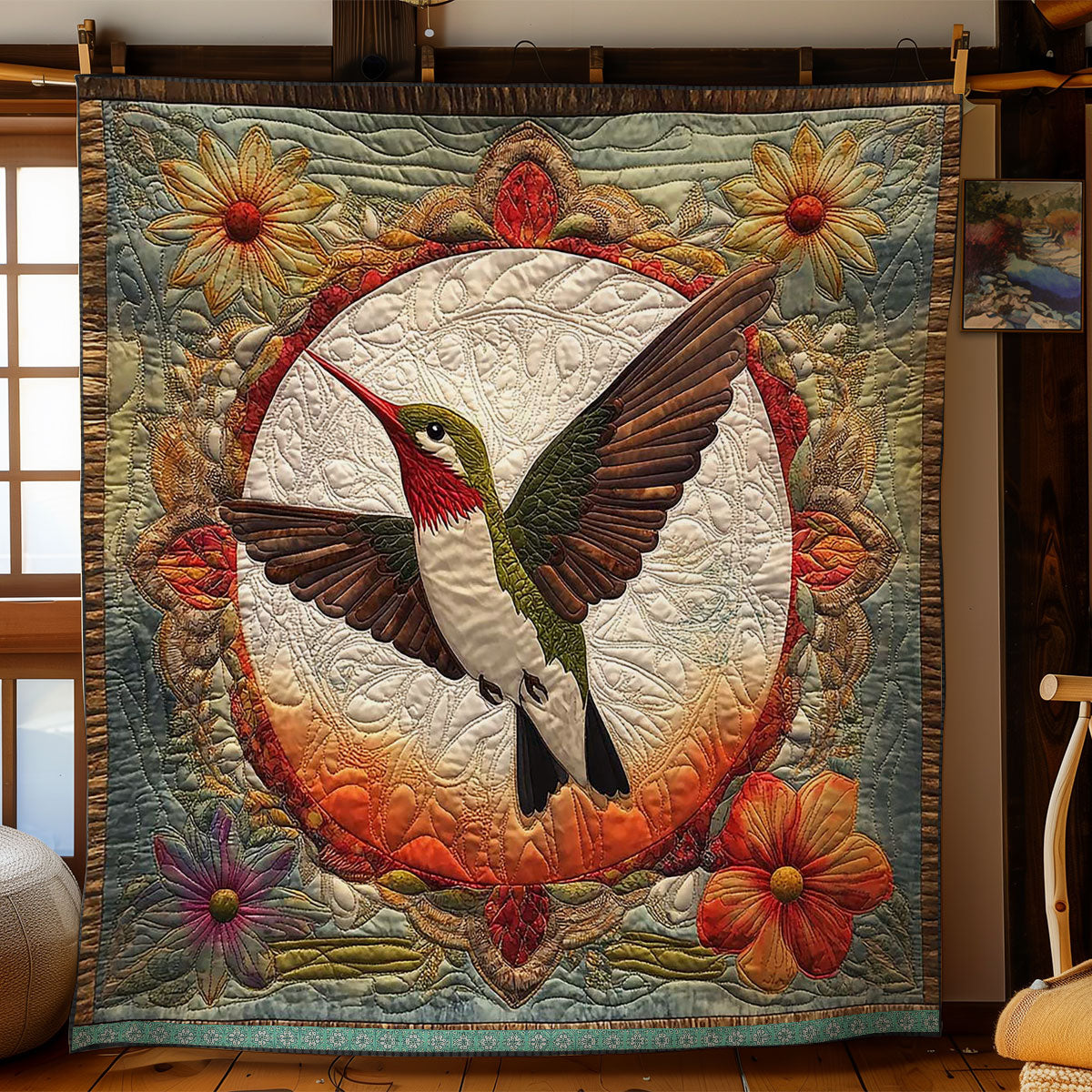 Hummingbird Bloom WN2609022CL Quilt