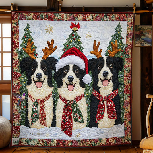 Border Collie Christmas Cheer WN2911015CL Quilt