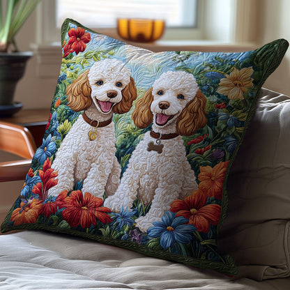 Couple Poodle WY0212092CL Quilt Pillow Case