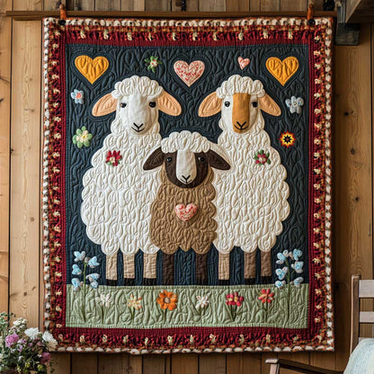 Vintage Sheep Family WJ0410024CL Quilt