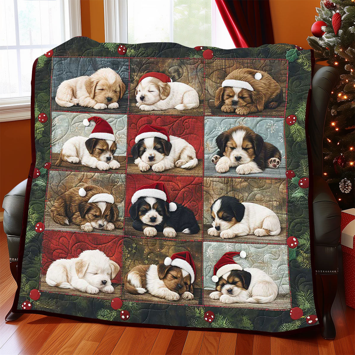 Christmas Puppy WP1508006CL Quilt