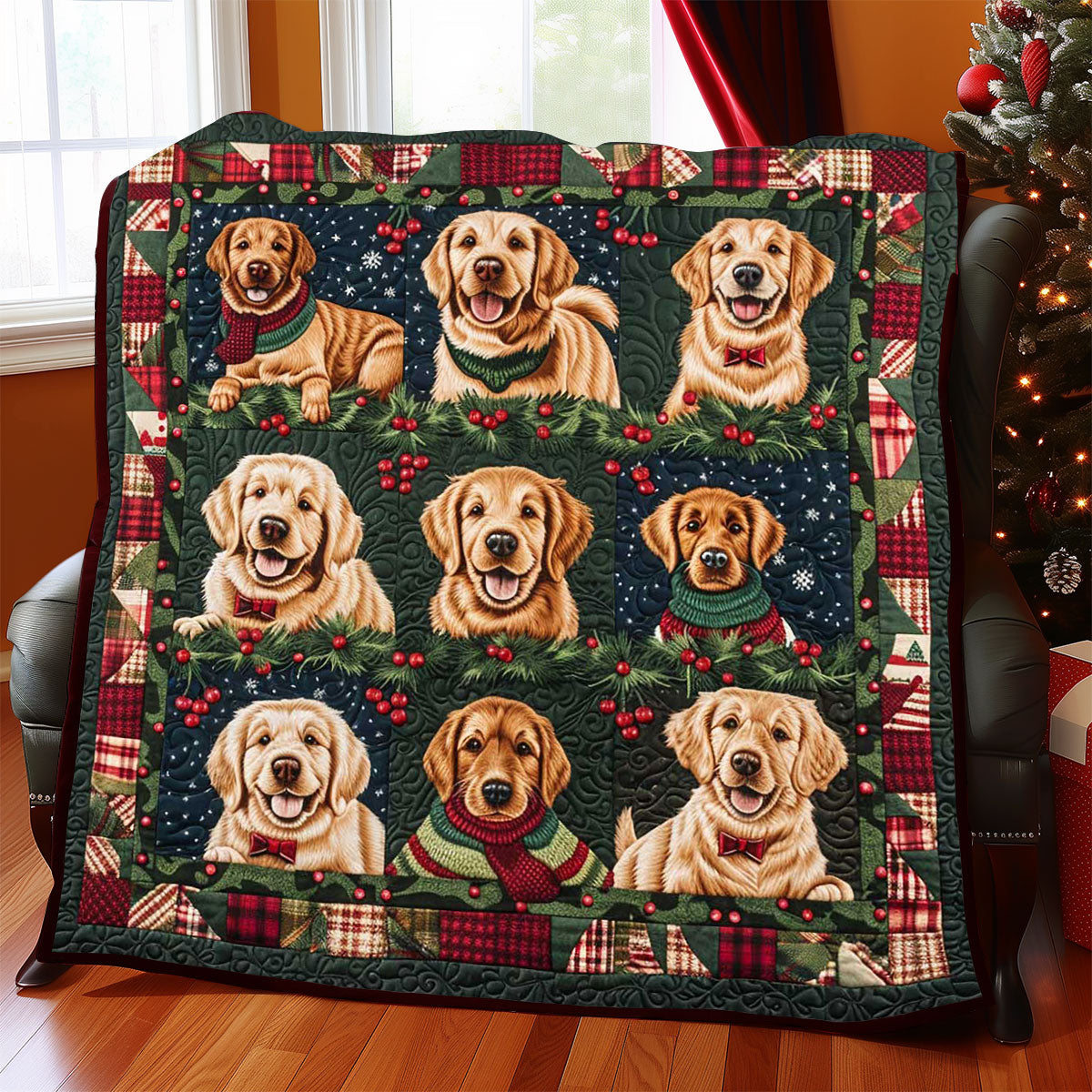 Happy Golden Christmas WP1508009CL Quilt