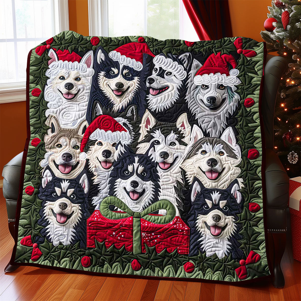 Husky Christmas Gift WP1508011CL Quilt