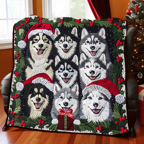 Husky Christmas WP1508012CL Quilt
