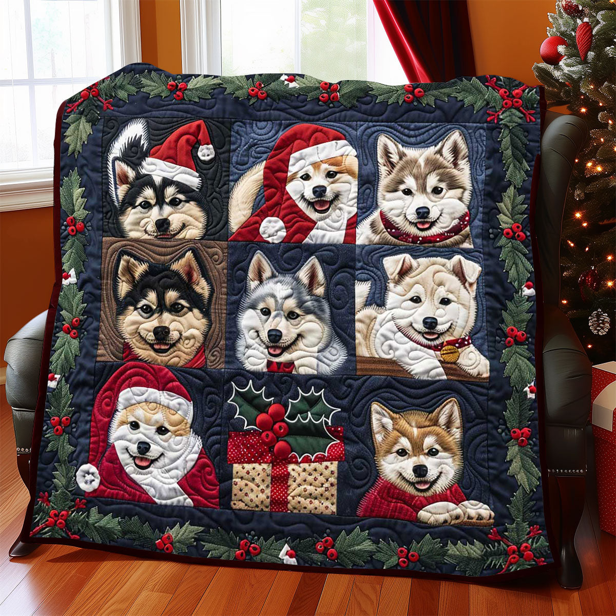 Husky Cute Puppy WP1508010CL Quilt