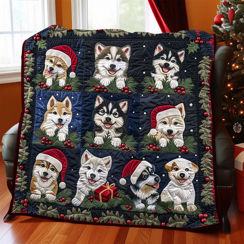 Puppy Santa Hat WP1508019CL Quilt