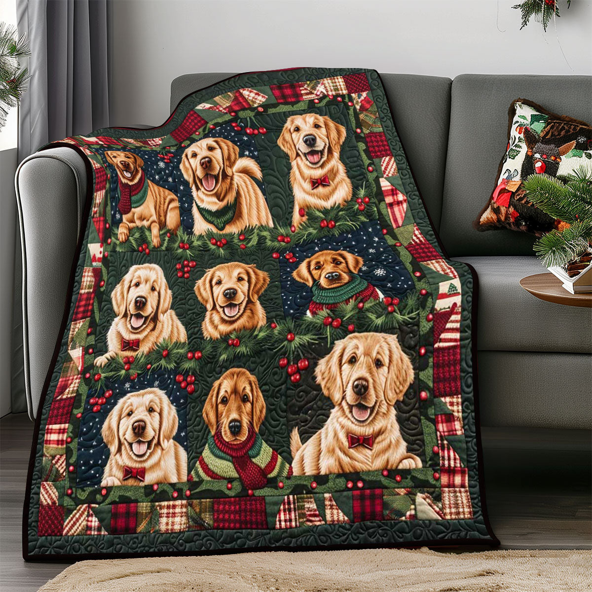 Happy Golden Christmas WP1508009CL Quilt