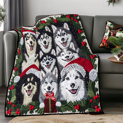 Husky Christmas WP1508012CL Quilt