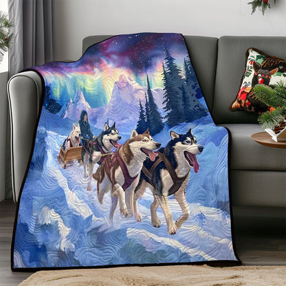 Sledding Husky Aurora WP1308028CL Quilt