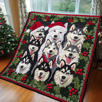 Christmas Husky Collection WP1508005CL Quilt