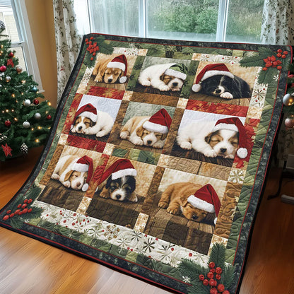 Christmas Puppy Sleeping WP1308010CL Quilt