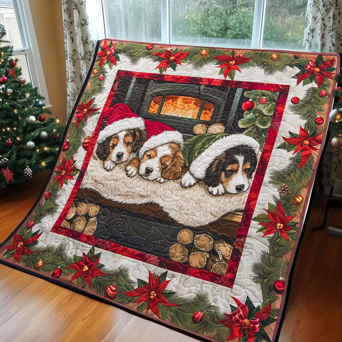 Christmas Sleeping Puppy WP1308041CL Quilt