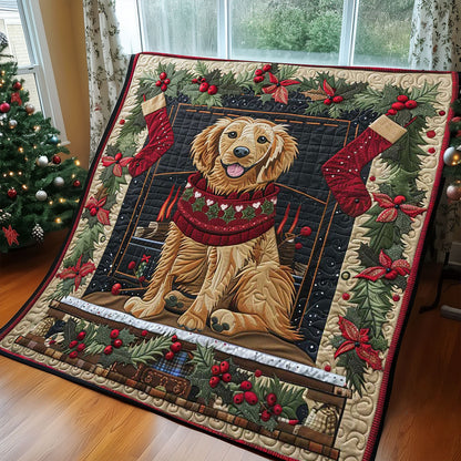 Golden Retriever Christmas WP1508008CL Quilt