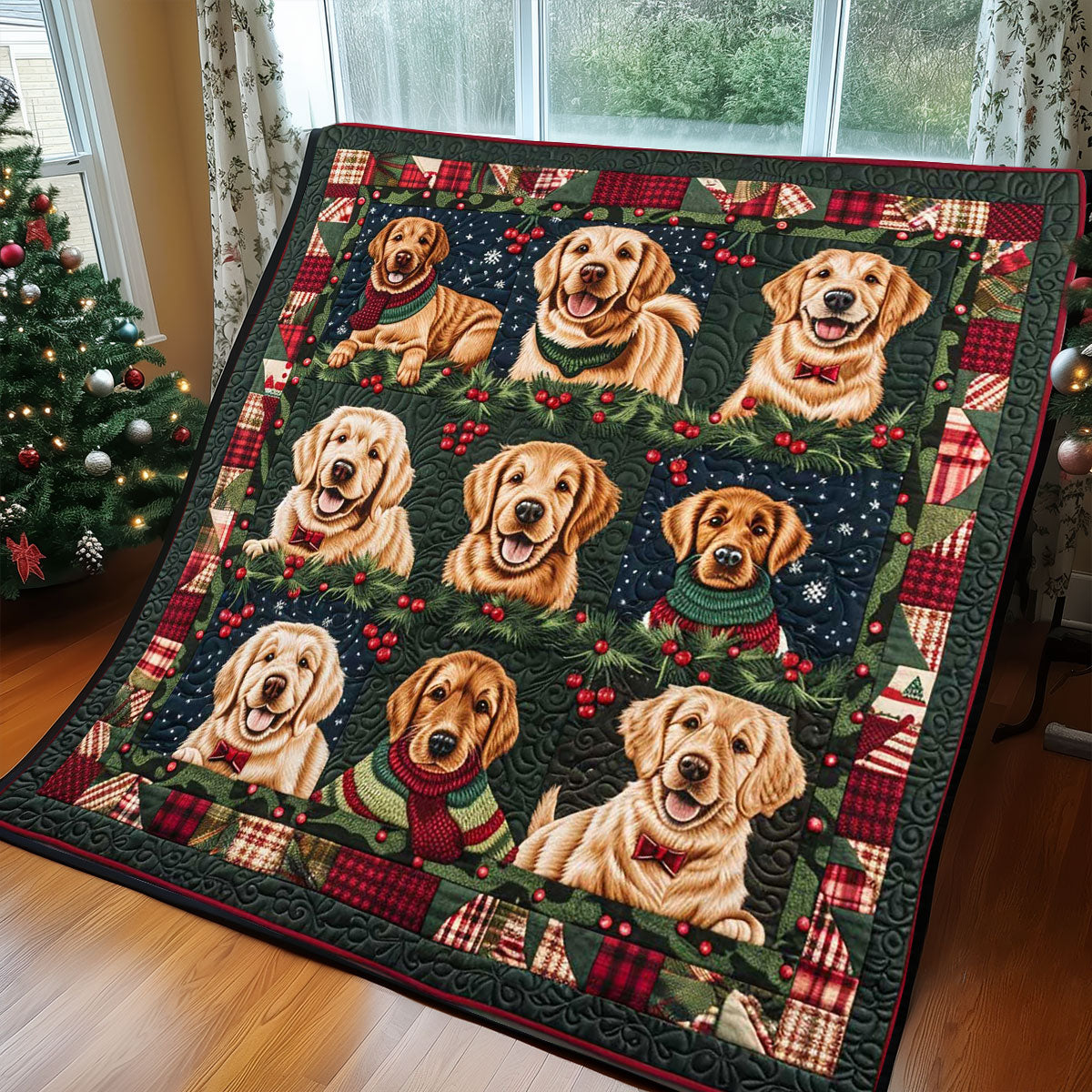 Happy Golden Christmas WP1508009CL Quilt