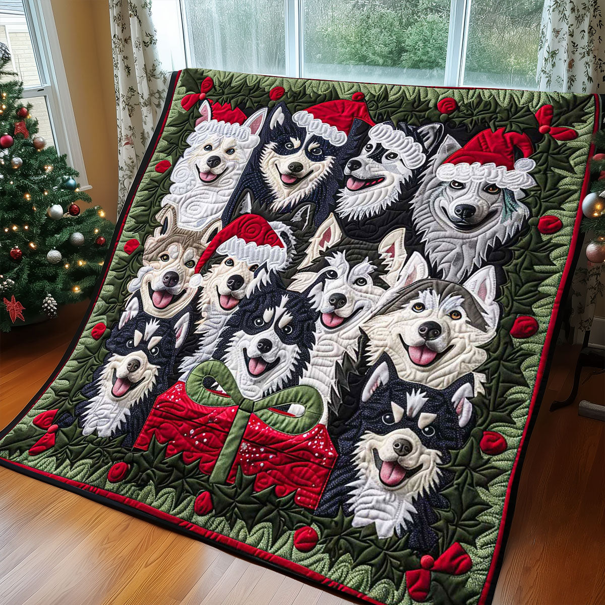 Husky Christmas Gift WP1508011CL Quilt