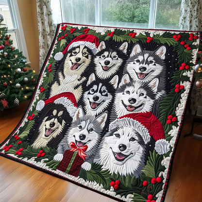 Husky Christmas WP1508012CL Quilt