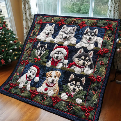 Little Husky Christmas WP1508013CL Quilt