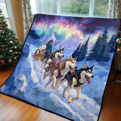 Sledding Husky Aurora WP1308028CL Quilt