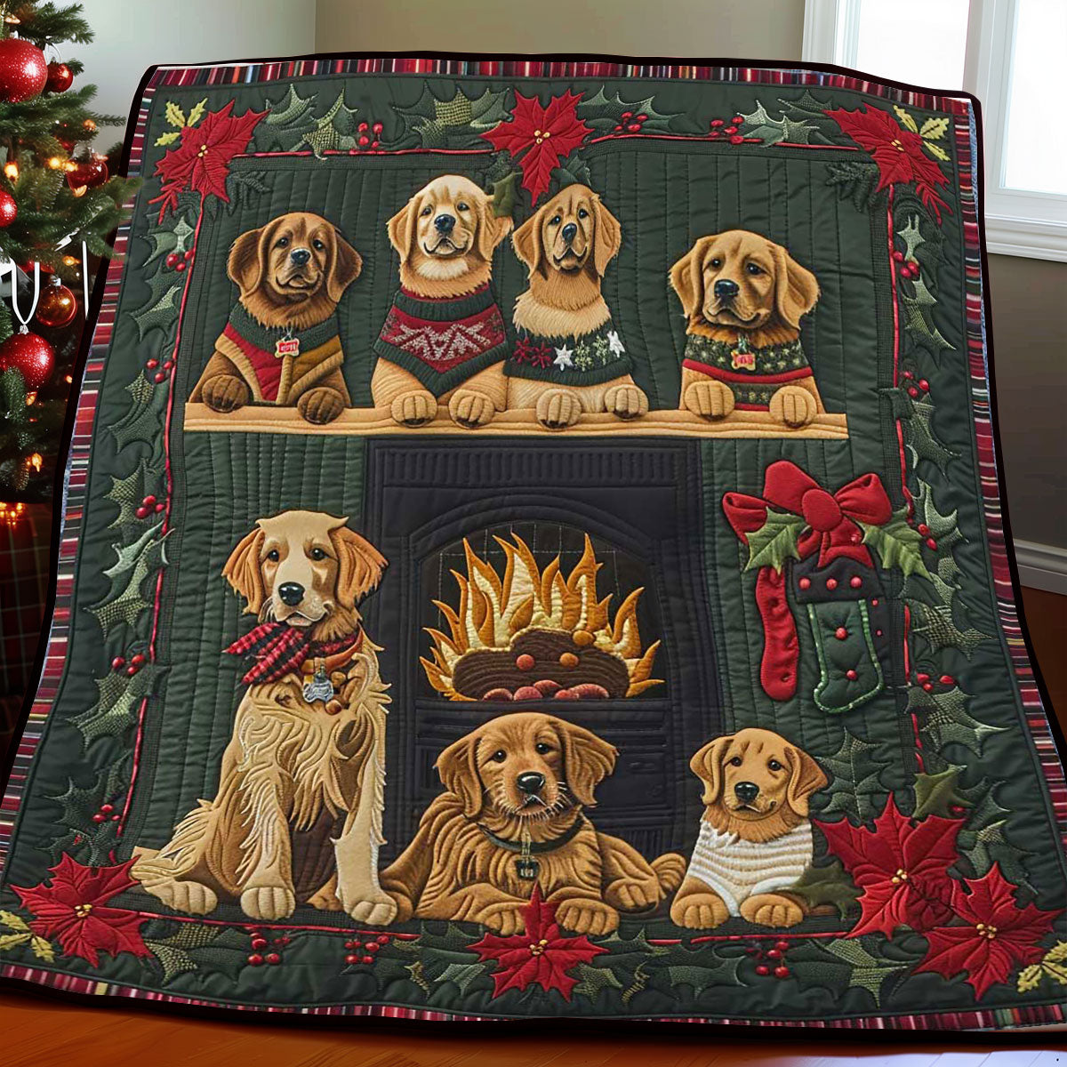 Cozy Golden Retriever WP1508002CL Quilt